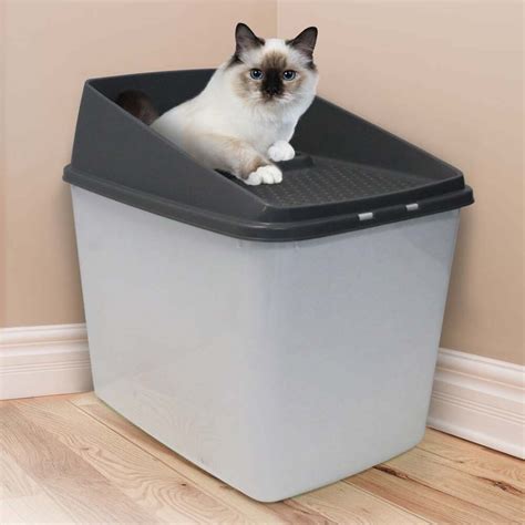 metal top entry cat litter box|top entry litter box walmart.